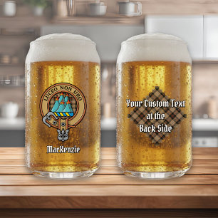 Clan MacKenzie Crest over bruine jacht Tartan Blikvorm Glas