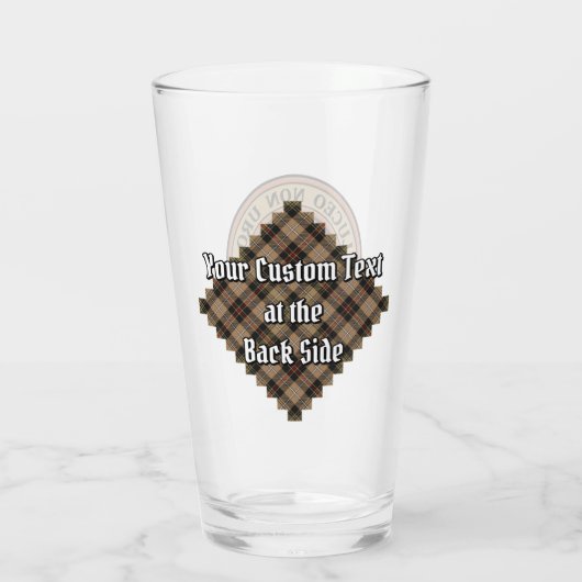 Clan MacKenzie Crest over bruine jacht Tartan Glas (Achterkant)