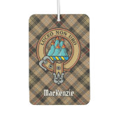 Clan MacKenzie Crest over bruine jacht Tartan Luchtverfrisser (Voorkant)