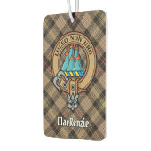Clan MacKenzie Crest over bruine jacht Tartan Luchtverfrisser (Links)