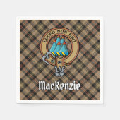 Clan MacKenzie Crest over bruine jacht Tartan Servet (Voorkant)