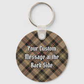 Clan MacKenzie Crest over bruine jacht Tartan Sleutelhanger (Achterkant)