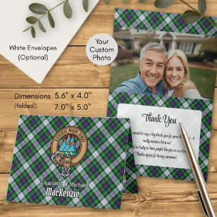Clan MacKenzie Crest over Dress Tartan
