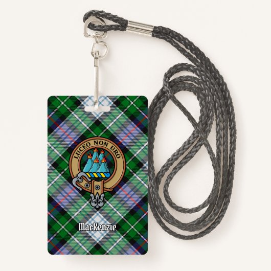 Clan MacKenzie Crest over Dress Tartan Badge (Voorkant met draagriem)
