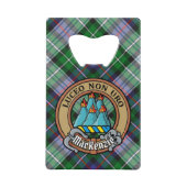 Clan MacKenzie Crest over Dress Tartan Creditkaart Flessenopener (Voorkant)