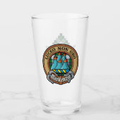 Clan MacKenzie Crest over Dress Tartan Glas (Voorkant)