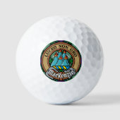 Clan MacKenzie Crest over Dress Tartan Golfballen (Voorkant)