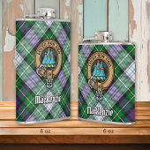 Clan MacKenzie Crest over Dress Tartan Heupfles