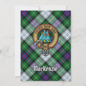 Clan MacKenzie Crest over Dress Tartan Kaart (Achterkant)