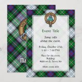 Clan MacKenzie Crest over Dress Tartan Kaart (Voorkant / Achterkant)