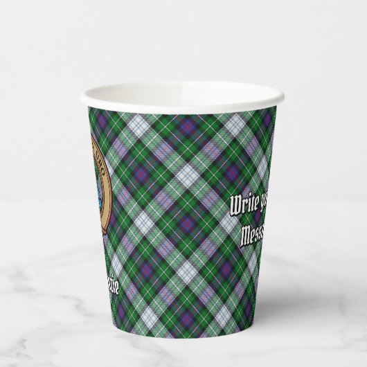 Clan MacKenzie Crest over Dress Tartan Paper Cups Papieren Bekers (Links)