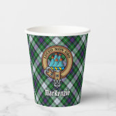 Clan MacKenzie Crest over Dress Tartan Paper Cups Papieren Bekers (Voorkant)
