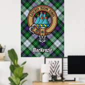 Clan MacKenzie Crest over Dress Tartan Poster (Thuiskantoor)