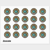 Clan MacKenzie Crest over Dress Tartan Ronde Sticker (Vel)