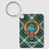 Clan MacKenzie Crest over Dress Tartan Sleutelhang Sleutelhanger (Voorkant)