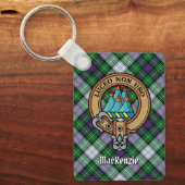 Clan MacKenzie Crest over Dress Tartan Sleutelhang Sleutelhanger (Voorkant)
