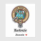 Clan MacKenzie Crest over Dress Tartan Sticker (Vel)