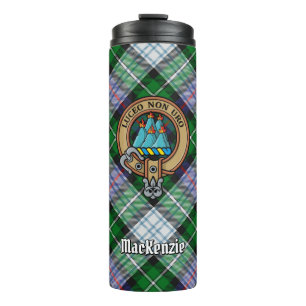 Clan MacKenzie Crest over Dress Tartan Thermosbeker