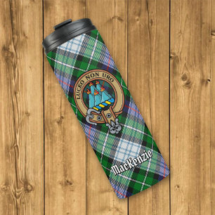 Clan MacKenzie Crest over Dress Tartan Thermosbeker