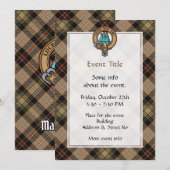 Clan MacKenzie Crest over jagen op Tartan Kaart (Voorkant / Achterkant)