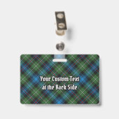 Clan MacKenzie Crest over Schotse Plaid Badge (Achterkant met clip)