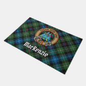 Clan MacKenzie Crest over Tartan Deurmat (Schuin)