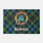 Clan MacKenzie Crest over Tartan Deurmat (Voorkant)