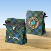 Clan MacKenzie Crest over Tartan Favor Box Bedankdoosjes