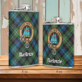 Clan MacKenzie Crest over Tartan Heupfles