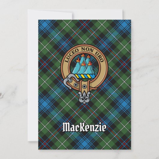 Clan MacKenzie Crest over Tartan Kaart (Achterkant)
