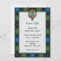 Clan MacKenzie Crest over Tartan