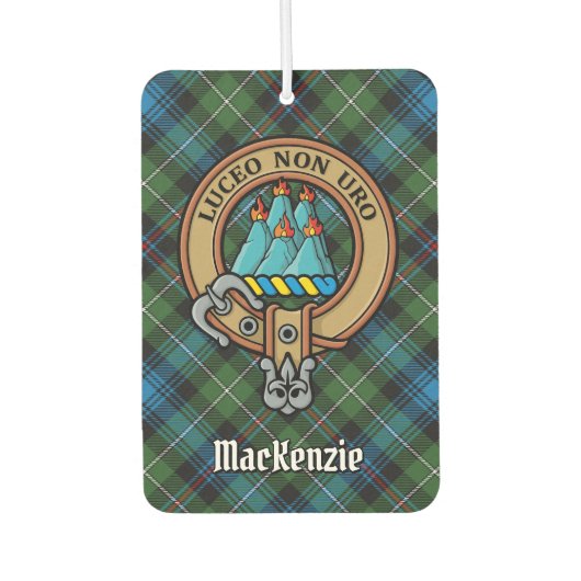 Clan MacKenzie Crest over Tartan Luchtverfrisser (Voorkant)