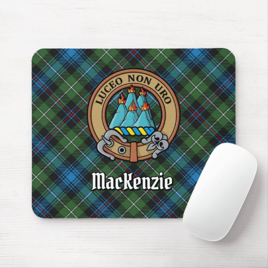Clan MacKenzie Crest over Tartan Muismat (Met muis)