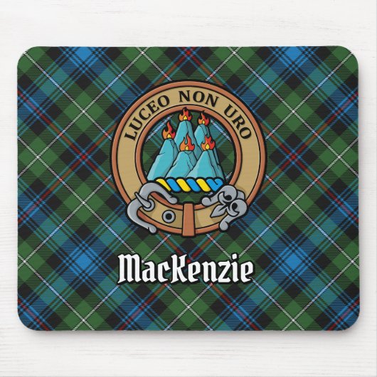 Clan MacKenzie Crest over Tartan Muismat (Voorkant)