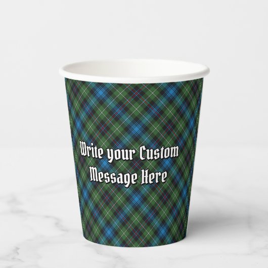 Clan MacKenzie Crest over Tartan Paper Cups Papieren Bekers (Achterkant)