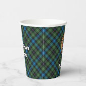 Clan MacKenzie Crest over Tartan Paper Cups Papieren Bekers (Rechts)