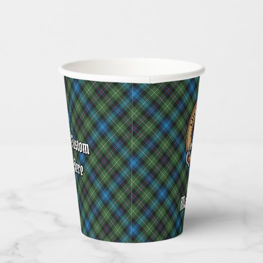 Clan MacKenzie Crest over Tartan Paper Cups Papieren Bekers (Rechts)