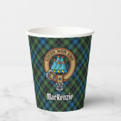 Clan MacKenzie Crest over Tartan Paper Cups Papieren Bekers (Voorkant)