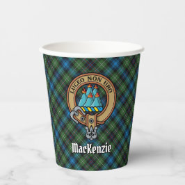 Clan MacKenzie Crest over Tartan Paper Cups Papieren Bekers