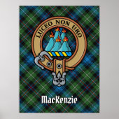 Clan MacKenzie Crest over Tartan Poster (Voorkant)