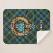 Clan MacKenzie Crest over Tartan Sherpa Deken (Voorkant (horizontaal))