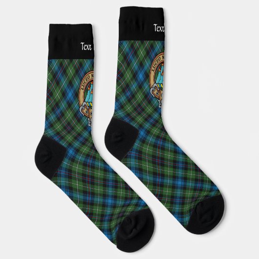Clan MacKenzie Crest over Tartan Socks Sokken (Rechts)
