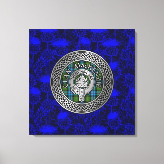 Clan MacKenzie Crest & Tartan Knot Canvas Afdruk (Voorkant)