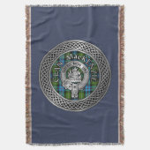 Clan MacKenzie Crest & Tartan Knot Deken (Voorkant Verticaal)