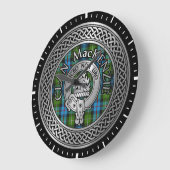 Clan MacKenzie Crest & Tartan Knot Grote Klok (Hoek)