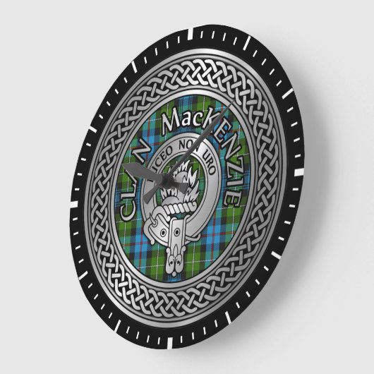 Clan MacKenzie Crest & Tartan Knot Grote Klok (Hoek)
