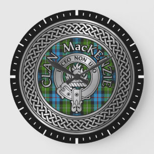 Clan MacKenzie Crest & Tartan Knot Grote Klok