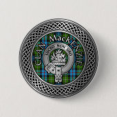 Clan MacKenzie Crest & Tartan Knot Ronde Button 5,7 Cm (Voorkant)