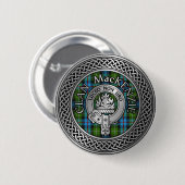 Clan MacKenzie Crest & Tartan Knot Ronde Button 5,7 Cm (Voorkant /achterkant)