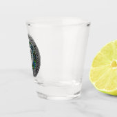 Clan MacKenzie Crest & Tartan Knot Shot Glas (Rechts)